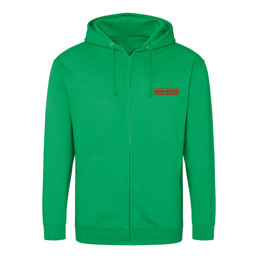 Sonic Demon Psychic War Biker Girl Zip Hoodie Green Heavy Threads